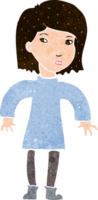 cartoon cautious woman png