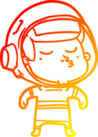 warm gradient line drawing of a cartoon confident astronaut png