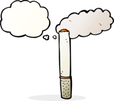 cigarette de dessin animé avec bulle de pensée png