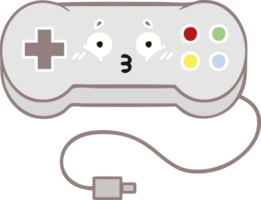 flat color retro cartoon of a game controller png