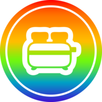 verbrand geroosterd brood circulaire icoon met regenboog helling af hebben png