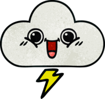 retro grunge textura dibujos animados de un tormenta nube png