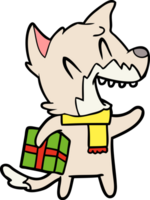 laughing christmas fox cartoon png