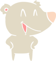 laughing bear flat color style cartoon png