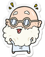 sticker of a cartoon surprised old man png