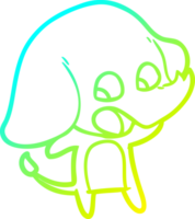 verkoudheid helling lijn tekening van een schattig tekenfilm olifant png