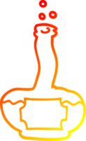 warm gradient line drawing of a cartoon potion png