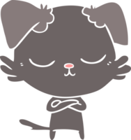 cão de desenho animado de estilo de cor plana bonito png