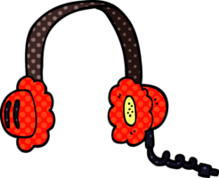 casque de musique doodle dessin animé png