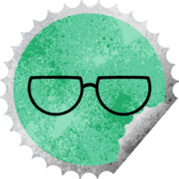 spectacles graphic   illustration round sticker stamp png