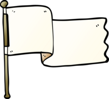 dessin animé doodle drapeau blanc agitant png