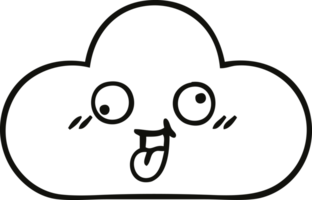 line drawing cartoon of a cloud png