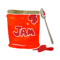 hand retro cartoon jam jar png