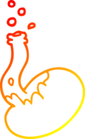 warm gradient line drawing of a cartoon bubbling chemicals png