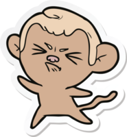 sticker van een cartoon boze aap png