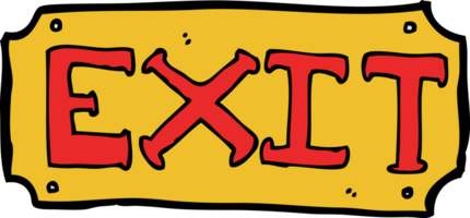 cartoon exit sign png