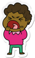 sticker van een cartoon woedende man png