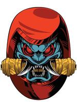 Red mask japanase vector