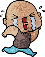 cartoon crying bald man png