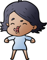 cartoon girl pulling face png