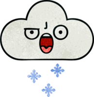 retro grunge texture cartoon of a snow cloud png