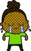 dibujos animados llorando anciana png