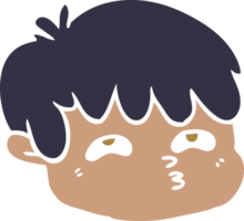 flat color style cartoon male face png