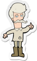 sticker of a cartoon old man in poor clothes png