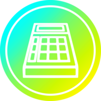 wiskunde rekenmachine circulaire icoon met koel helling af hebben png