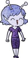 cartoon alien girl laughing png