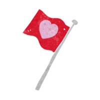 bandera de dibujos animados con corazón de amor png