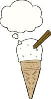 Cartoon-Eis mit Gedankenblase png