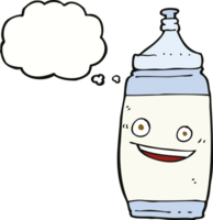 cartoon water bottle with thought bubble png