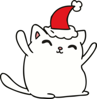 Hand gezeichnet Weihnachten Karikatur von kawaii Katze png