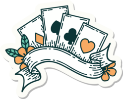 sticker of tattoo in traditional style of cards and banner png