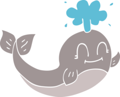 cartoon doodle of a happy whale png