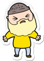 sticker of a cartoon man with beard png