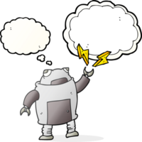 mano dibujado pensamiento burbuja dibujos animados robot png