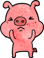 dessin animé cochon en colère png