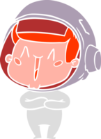 feliz astronauta de dibujos animados de estilo de color plano png