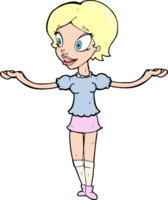 cartoon woman with arms spread wide png