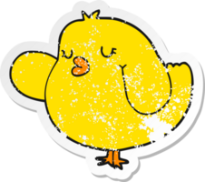 distressed sticker of a cartoon bird png