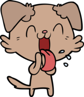 cachorro ofegante de desenho animado png