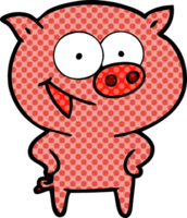 dessin animé joyeux cochon png