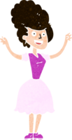 cartoon happy 1950's woman png