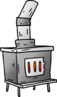 hand drawn gradient cartoon doodle of a house furnace png