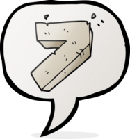 hand drawn speech bubble cartoon stone number seven png