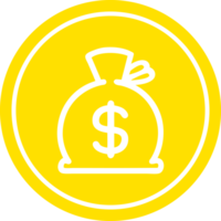 saco de dinero circular icono símbolo png