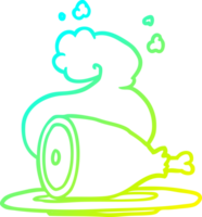 cold gradient line drawing of a cooked meat png