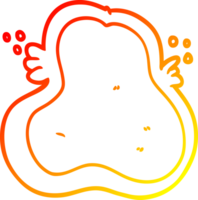 warm gradient line drawing of a cartoon amoeba png